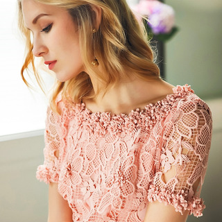 Süße Stickerei, Cutwork Spitze Maxi-Kleid | VoguesUs