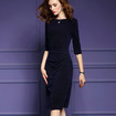 Fashion Office Style Elegant Super Slim Bodycon Midi Dress