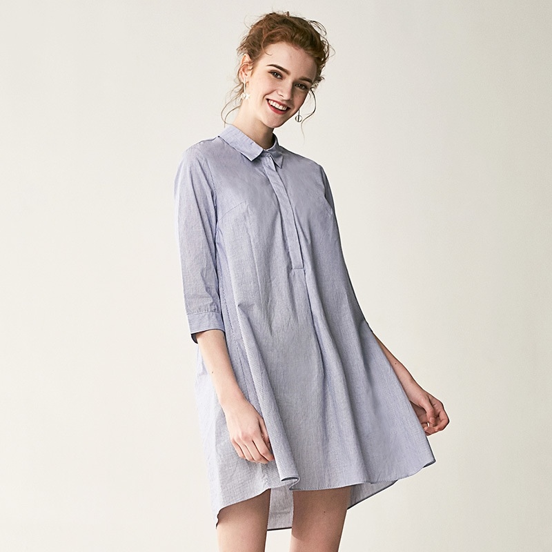 Einfache Und Casual-Kleid Mit Kragen | VoguesUs