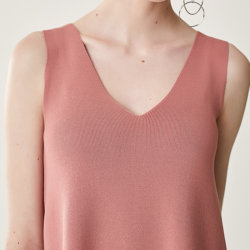 Bequeme Freizeit-Low Neck Kontrast Farbe Stitching Weste | VoguesUs