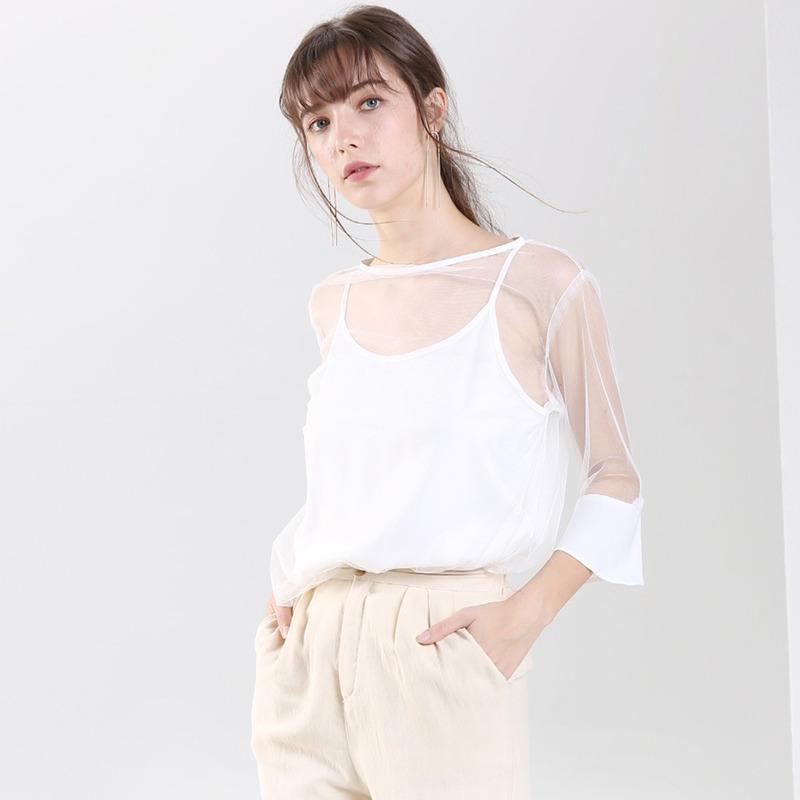 Fresh And Simple Perspective Lotus Leaf Sleeve Sling Two Sets |
