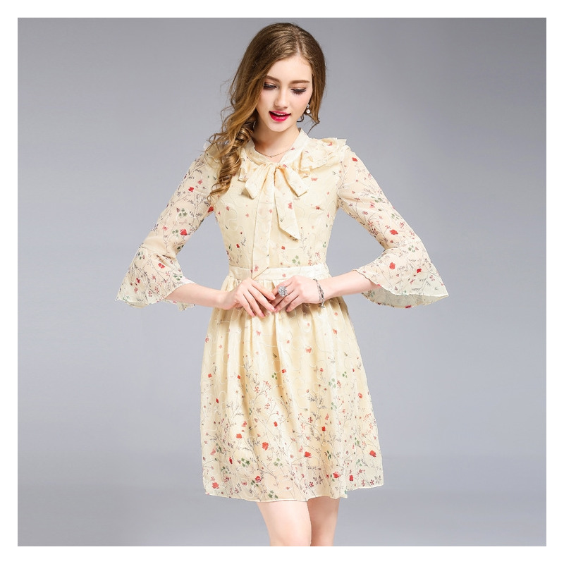 Sweet And Lovely Fresh Floral Bow Dress | VoguesUs