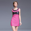 Fashion Trend Personality Stitch Hit Color Vest Dress