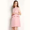 Pink Sweet Sleeveless Dress With Ruffle Waist