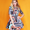 Personalizado De La Moda De Vestido Estampado Geométrico