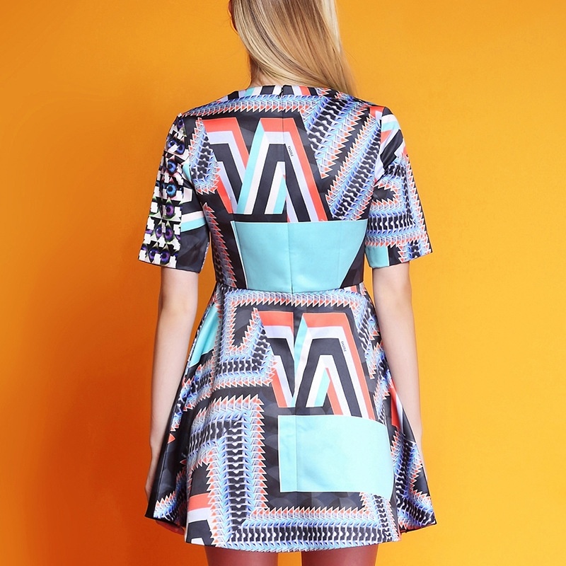 Personalized Fashion Geometric Print Dress | VoguesUs
