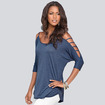 Moda Sexy Hombro Hueco Suelta La Camiseta