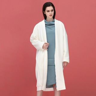 La Mode Plan Simple À Manches Longues Manteau De Laine | VoguesUs