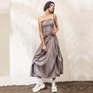 Мода Тунику Плечевой Ремень Два Комплекта Макси Платье