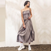 Mode Off Épaule Camisole Sangle Les Deux Ensemble Robe Maxi