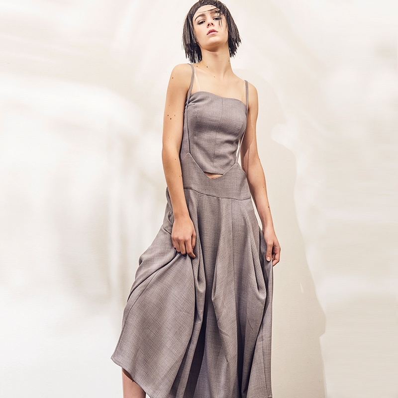 Mode Off-Schulter-Camisole Riemen Satz Zwei Maxi-Kleid | VoguesUs