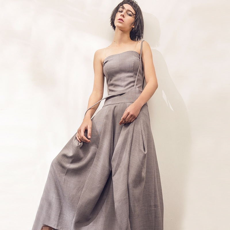 Fashion Off Shoulder Camisole Strap Two Set Maxi Dress | VoguesUs