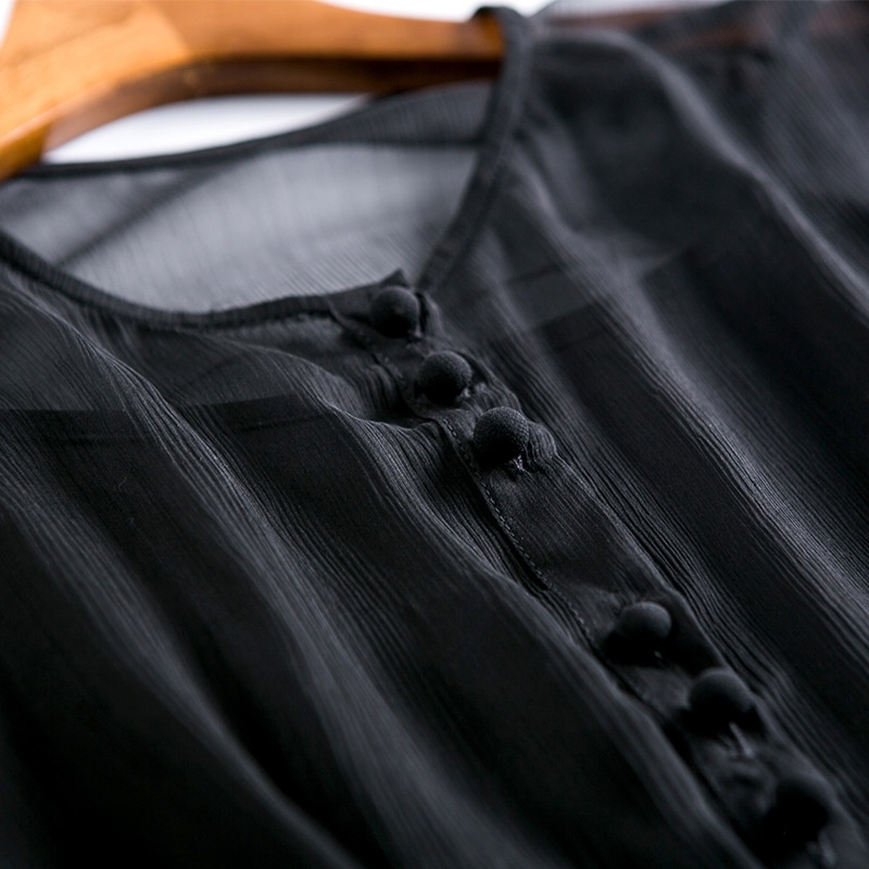 La Mode En Soie De Mûrier Transparente En Deux Pièces T-Shirt | VoguesUs