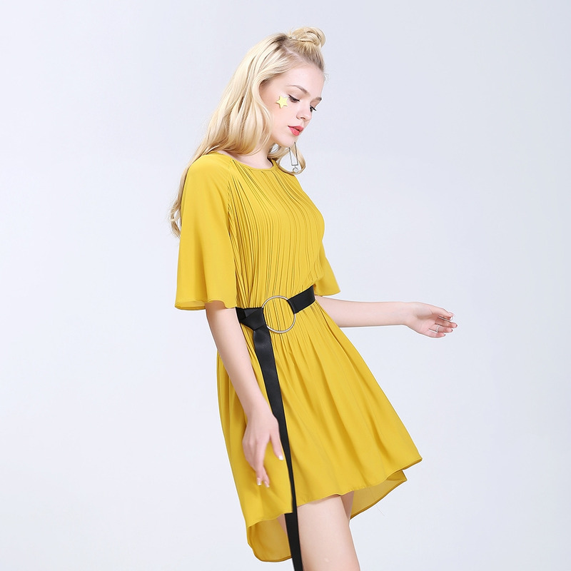 Mode Simple Loisir Longue Ourlet Anneau De Robe | VoguesUs