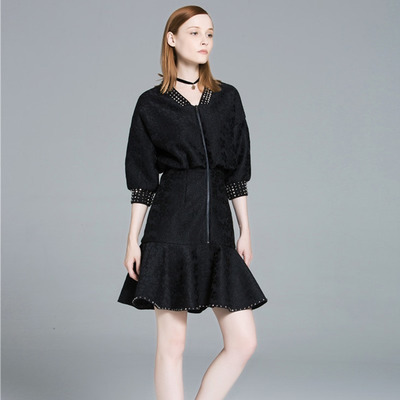 Slim Élégant Jacquard Couture Robe | VoguesUs