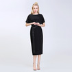 Simple And Relaxed Loose Kimono Sleeve Pencil Dress With Pleated Detial