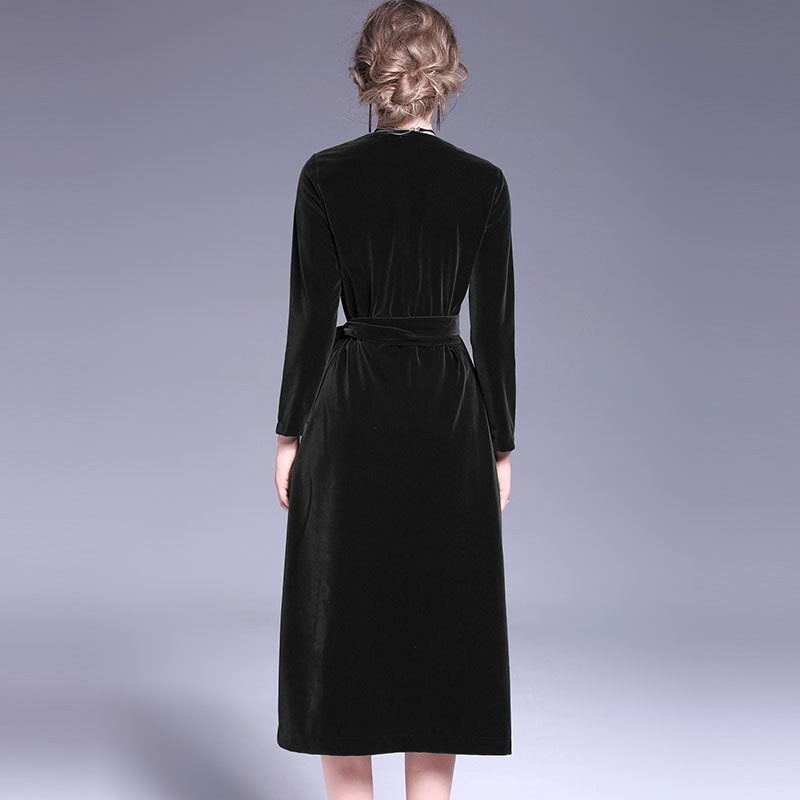 Elegant Zu High-End-Atmosphäre Samt Reifen Kleid | VoguesUs
