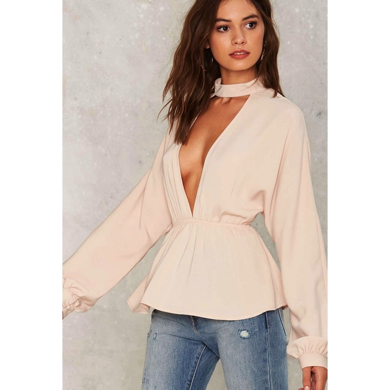Mode Sexy Deep V Neck T-Shirt | VoguesUs