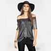 Fashion Sexy Lips Look Through Short Sleeved Shirt