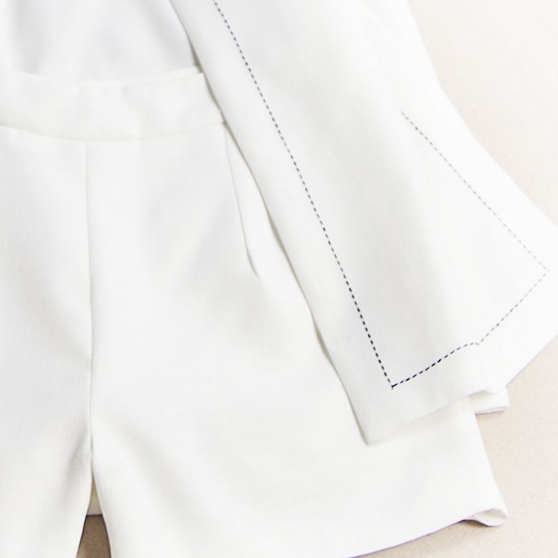 Fashion Open V Neck Sleeveless Gilet With Shorts Suit | VoguesUs