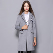 Simple Fashion Gray Embroidery Wool Coat