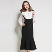 Élégant, Doux Mignon Noir En Queue De Poisson Ourlet Robe Midi