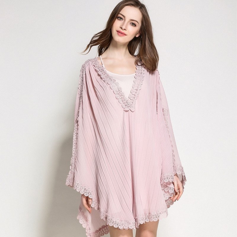 Señoras Dulce Suelto Dobladillo De Encaje Cabo Vestido Midi