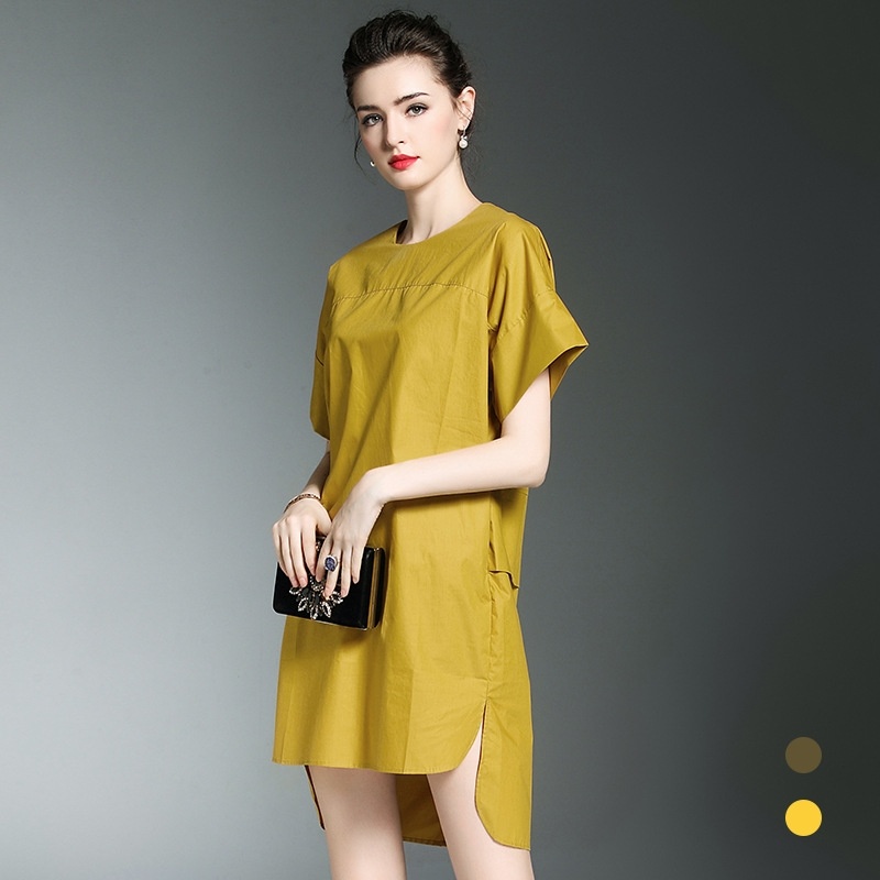 Loose Casual Round Neck Midi Dress | VoguesUs