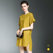 Suelto Casual Cuello Redondo Vestido Midi