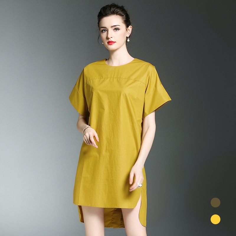 Loose Casual Round Neck Midi Dress | VoguesUs