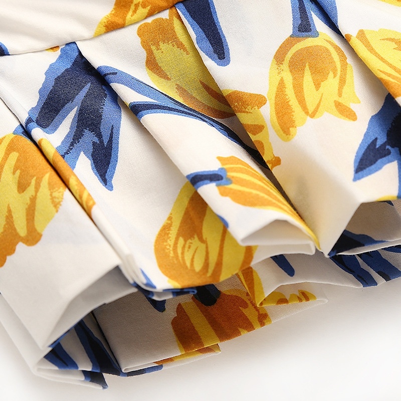 Stylish Sweet Tulip Print V Neck Midi Dress | VoguesUs