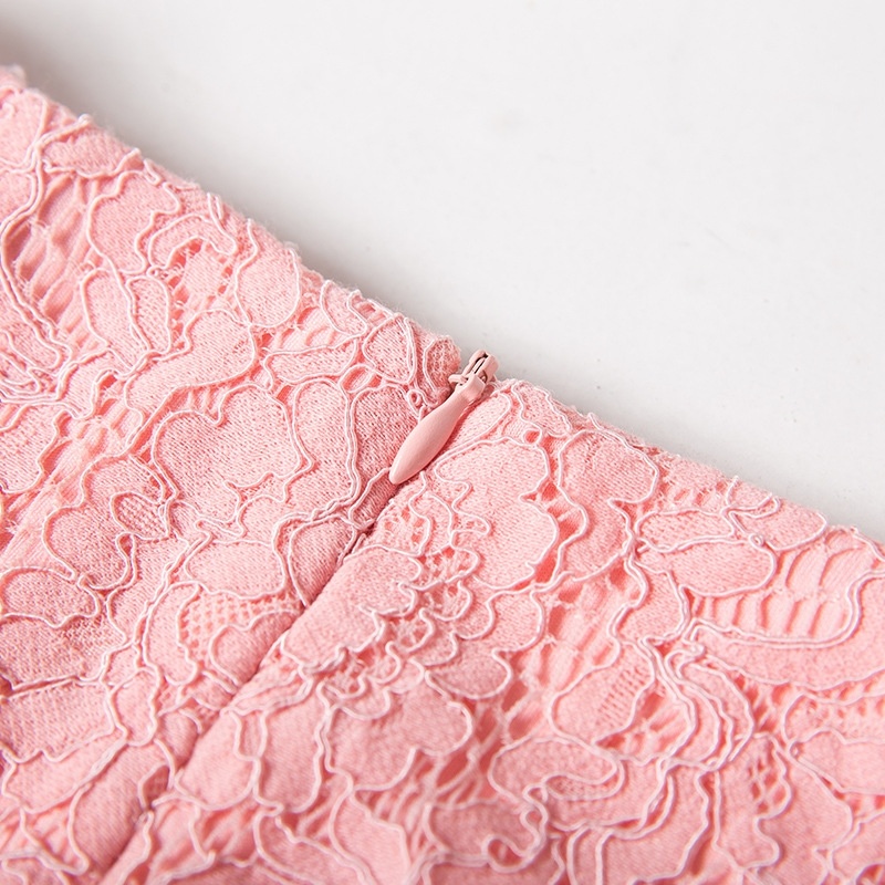 Élégant Cutwork En Dentelle En Queue De Poisson Rose Jupe Bodycon | VoguesUs