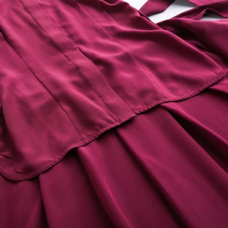 100% Seide Ärmellos Split Maxi Kleid Mit Krawatte-Taille | VoguesUs