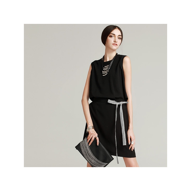 Simple Style Summer Sleeveless Round Neck Dress | VoguesUs
