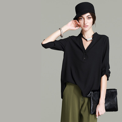 Simple Style Hlf Sleeves High Neck Shirt | VoguesUs