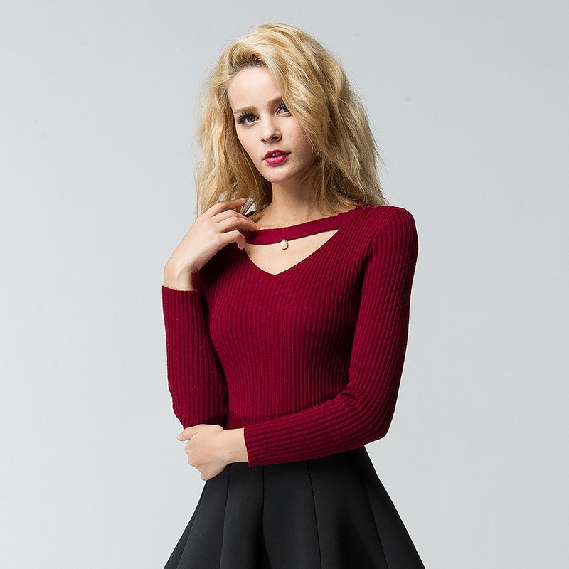 Slim Was Hollow Chest Bottoming Fashion Shirt | VoguesUs