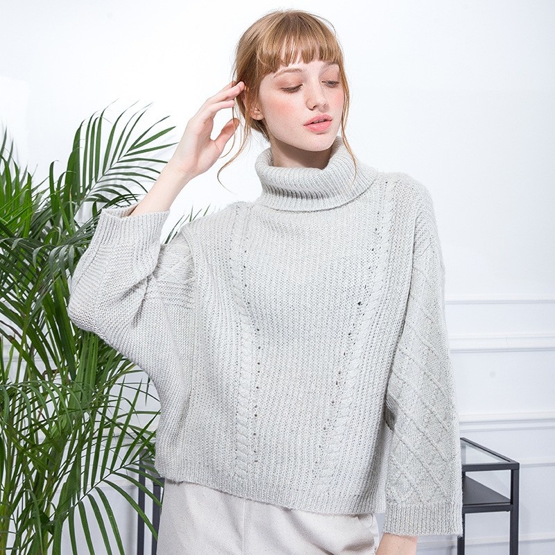 Casual-Lose-Sets Von Fledermaus Ärmel Pullover Highnecked | VoguesUs