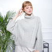 Casual Loose Sets Of Bat Sleeve Highnecked Sweater