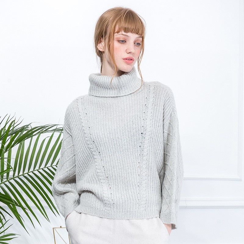 Casual-Lose-Sets Von Fledermaus Ärmel Pullover Highnecked | VoguesUs