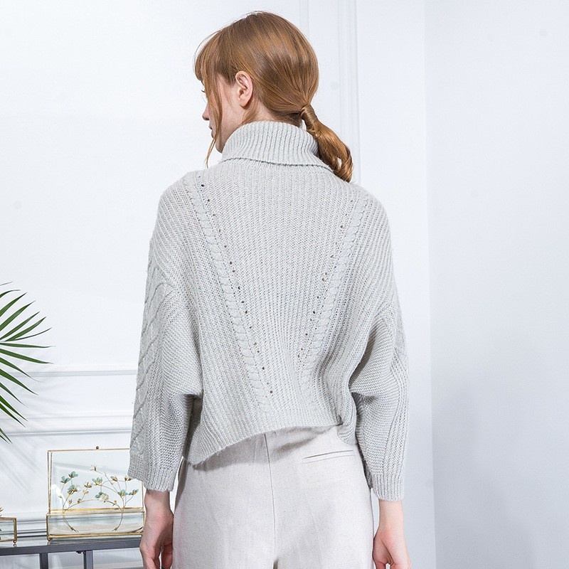 Casual-Lose-Sets Von Fledermaus Ärmel Pullover Highnecked | VoguesUs
