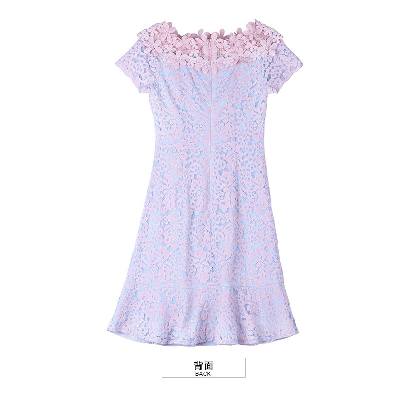 Elegant Off Shoulder Lace Fishtail Bodycon Dress With Cutwork Front |