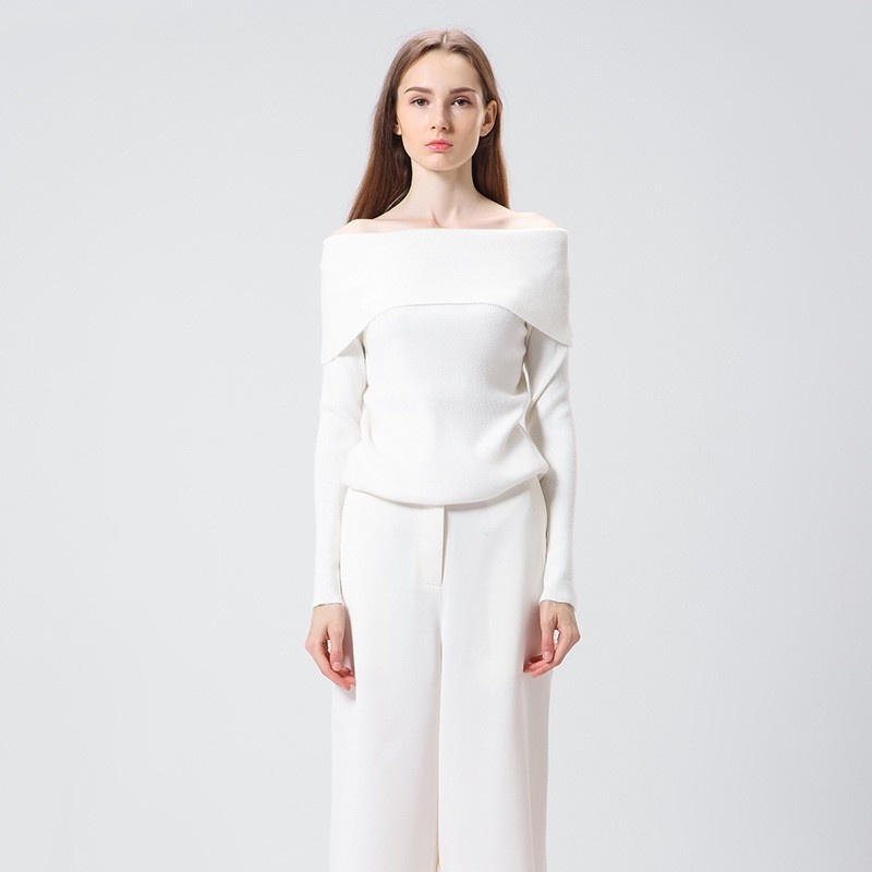Fashion Sexy One Shoulder Knit Sweater | VoguesUs