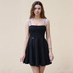 Fashion Black A Line Dress With Letter Cami Strap