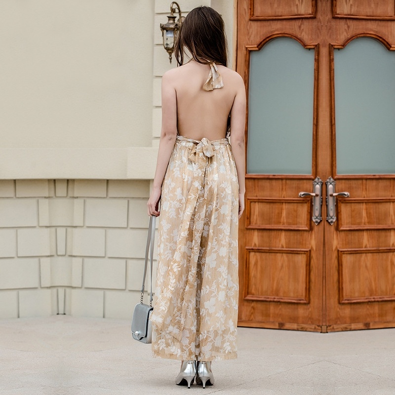 De La Moda Sin Mangas De Cuello V Profundo De La Impresión Floral