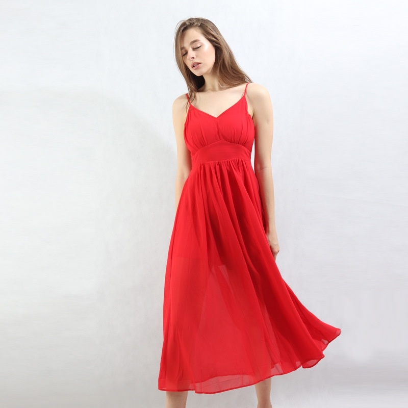 Mode Sexy Elegant Gurt V-Ausschnitt Mit Offenen Kleid | VoguesUs
