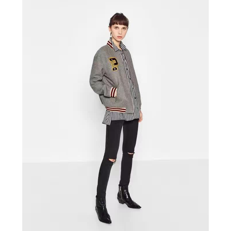 Simple Casual Fashion Stickers With Baseball Jacket | VoguesUs