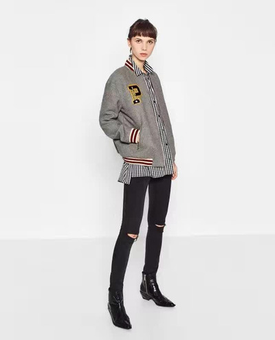 Einfache Lässige Mode-Aufkleber Mit Baseball-Jacke | VoguesUs