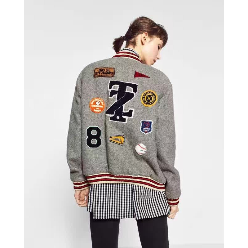 Simple Casual Fashion Stickers With Baseball Jacket | VoguesUs