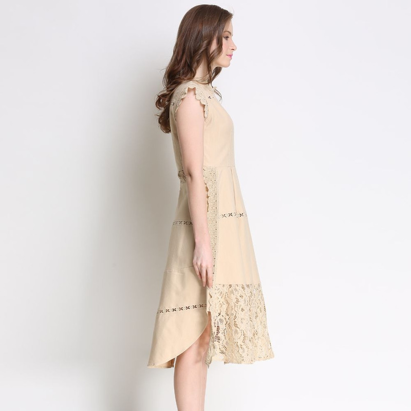 Sans Manches Dentelle Brodé De Détails Une Robe En Ligne | VoguesUs