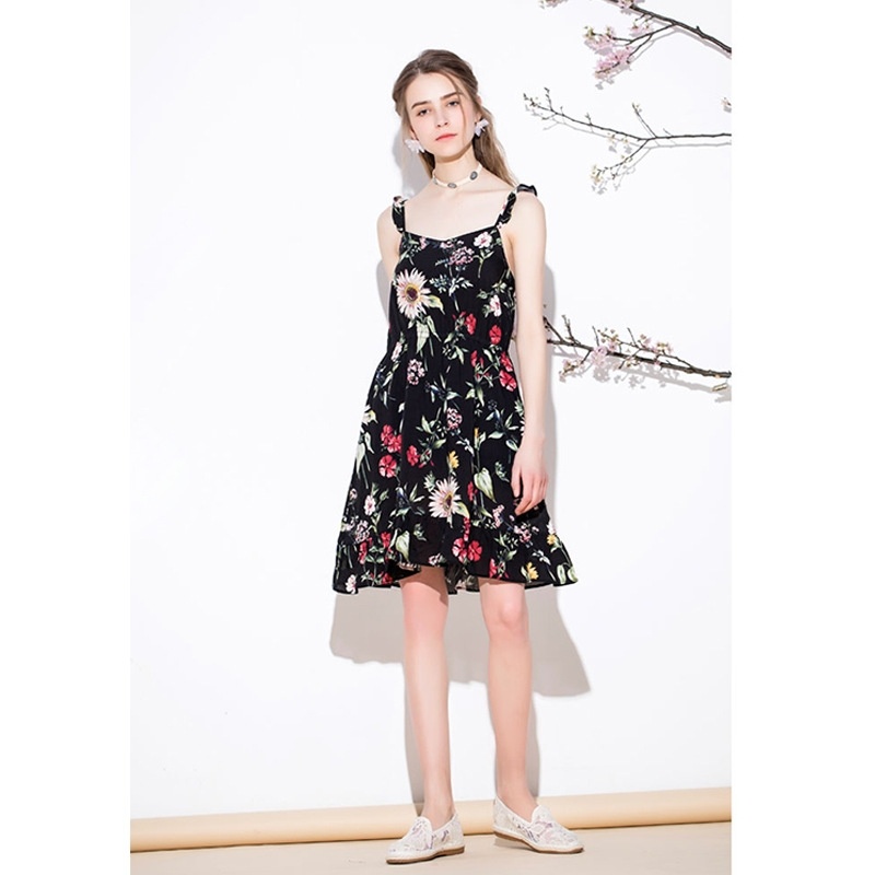 Frischen Stil Floral Print Floral Camisole Riemen Kleid | VoguesUs